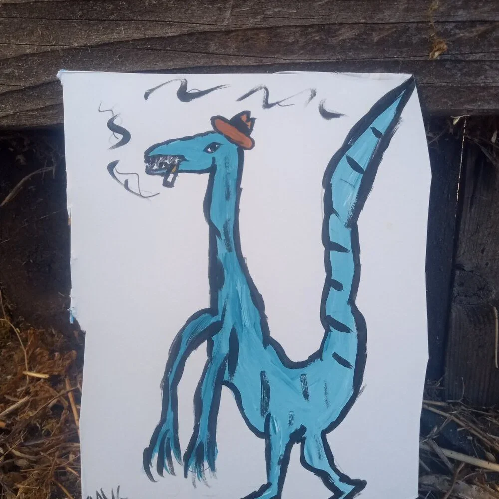 Dinosaur Painting Whimsical Decor - Picture 7 of 10